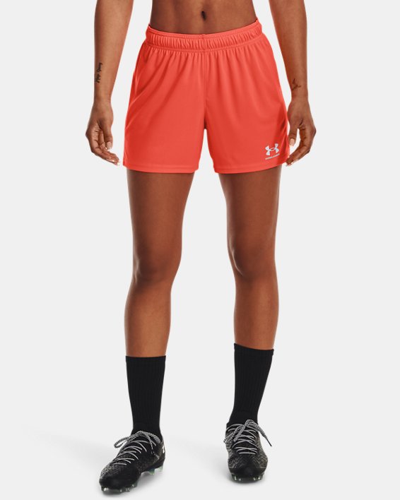 Women's UA Challenger Knit Shorts, Orange, pdpMainDesktop image number 0